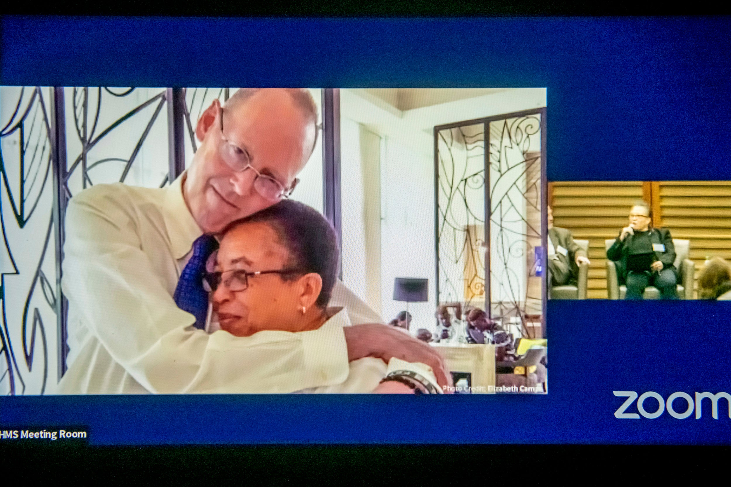 Joia Mukherjee with Paul Farmer.